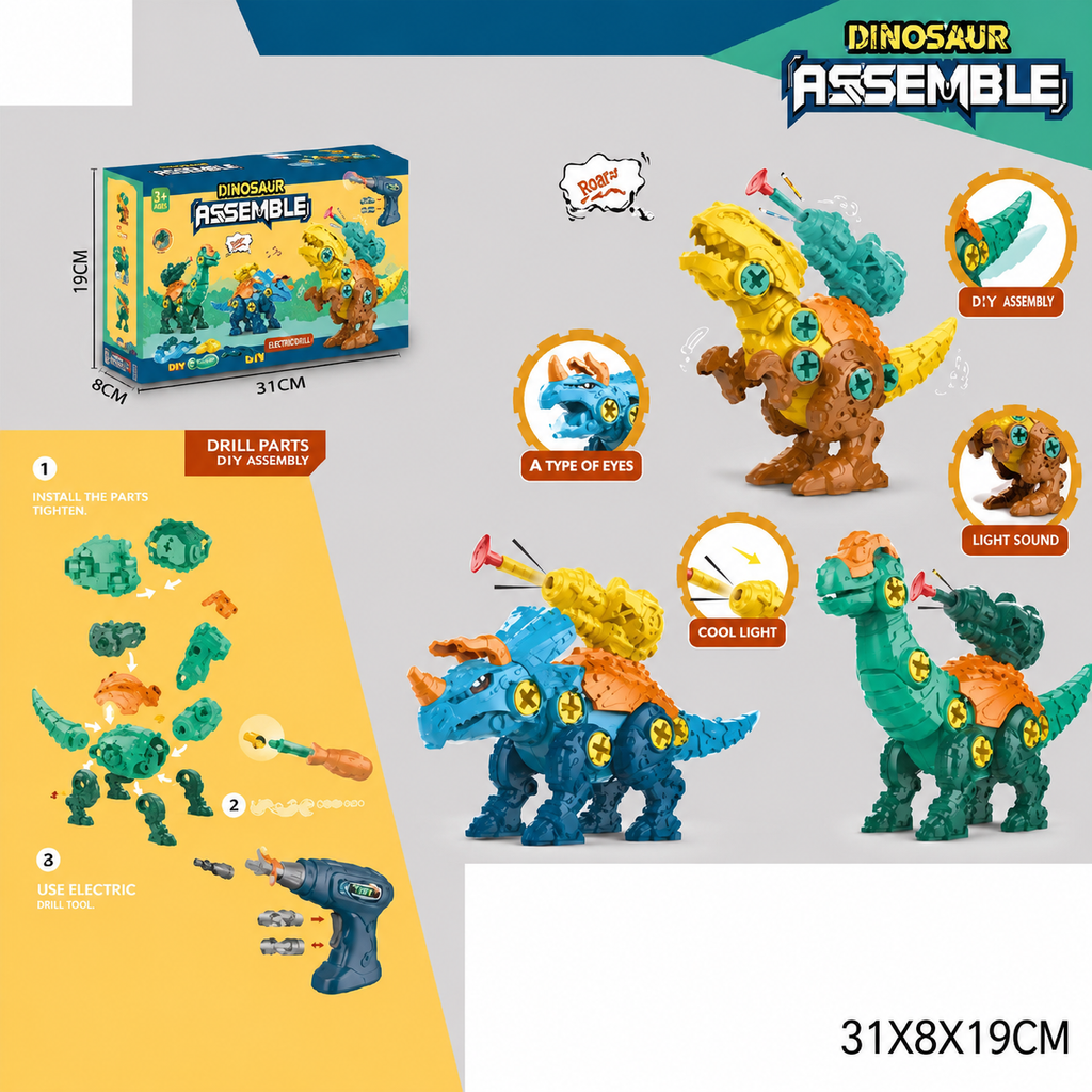 0299002 Set Dino Desarmable con Taladro